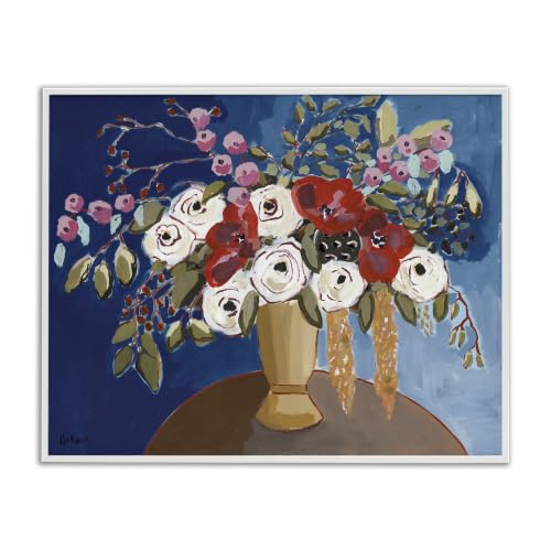 White Poppies Floral Still Life, 16 x 20 Inch Framed Giclée Print