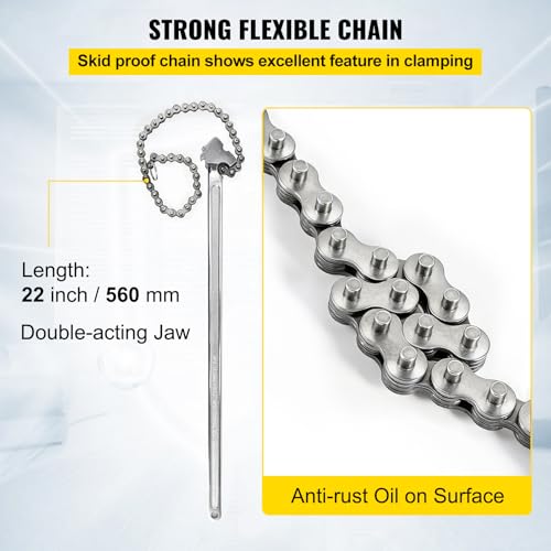 VEVOR 24 Inch Pipe Chain Wrench Heavy Duty 6.7 Inch Chain Wrench by VEVOR - Image 4