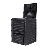 Simply Bio Garden Compost Bin from BPA-Free Material - 80 Gallon (300 L) Large Outdoor Compost Bin, Easy Assembly, Lightweight, Fast Soil Creation, Black
