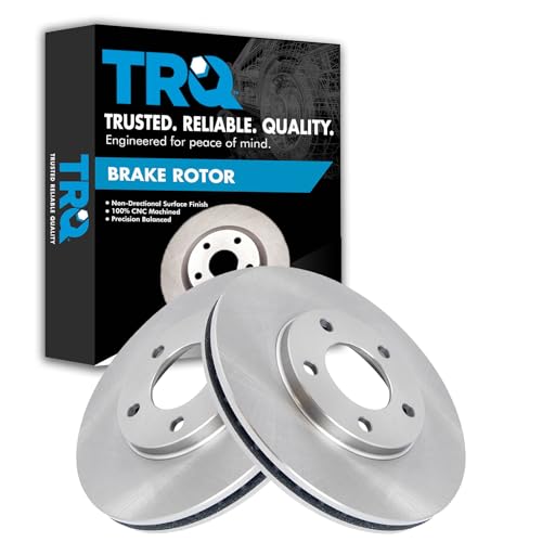 TRQ Front Brake Rotors Set Driver & Passenger Side Compatible with 1991-2000 Chrysler Town & Country Dodge Caravan Grand Caravan Plymouth Grand Voyager Voyager