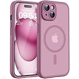 TOCOL für iPhone 15 Hülle für MagSafe, Vollständiger Kameraschutz, Eingebauter Magnetring, Stoßfest Kratzfest Transluzente Matt Handyhülle für iPhone 15 Case 6,1 Zoll, Flieder Lila