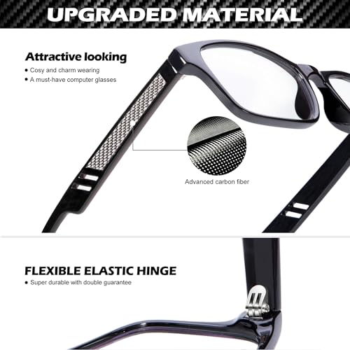 Image of ANYLUV Blue Light Blocking Glasses for Men Women Lightweight Computer Gaming Glasses Anti Eye Strain Rectangle Frame