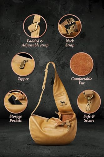Noah & Paw SL-ZIP-CA-LE Dog Sling Carrier For Small Dogs 5-18Lb, Dog Sling For Small Dogs And Cats, Dog Carrier With Adjustable Padded Strap, Vegan Leather Lined thumb #4