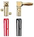 Monoprice 10 Pair Right Angle 24k Gold Plated Banana Speaker Wire Cable Screw Plug Connectors (121915) Black/Red