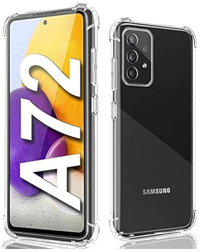Image of BOXXO Flexible Back Cover for Samsung Galaxy A72 5G | Back Cover Transparent Clear Shockproof Case Four Corner Protection | Slim Protective Mobile Phone Cover for Samsung Galaxy A72 5G