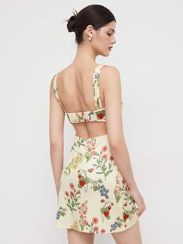 CIDER Women's Summer Floral Dress Square Neck Mini Dress Sleeveless Cute Sundress Party Dresses Trendy 20254