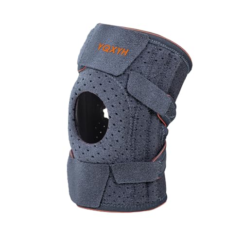 YQXYH Knee Brace Adjustable Knee Stabilizer Brace Knee Sleeve Meniscus Tear Support for Men and Women - All Size, Ideal for Running, Knee Pain Relief, and Recovery (Gray)