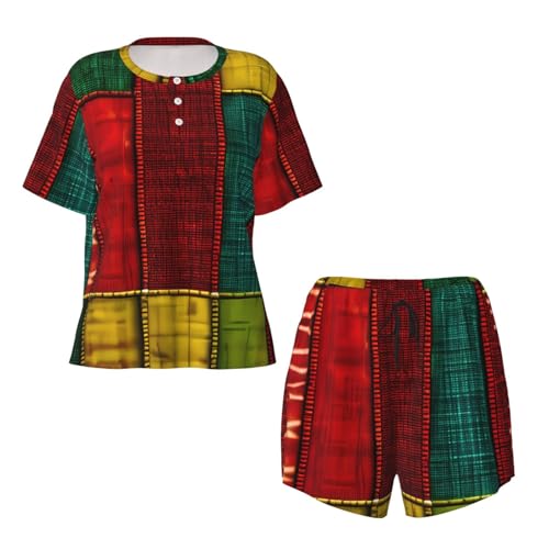 Pyjama à manches courtes anti-chaleur ensemble fluide imprimé 1 - 5