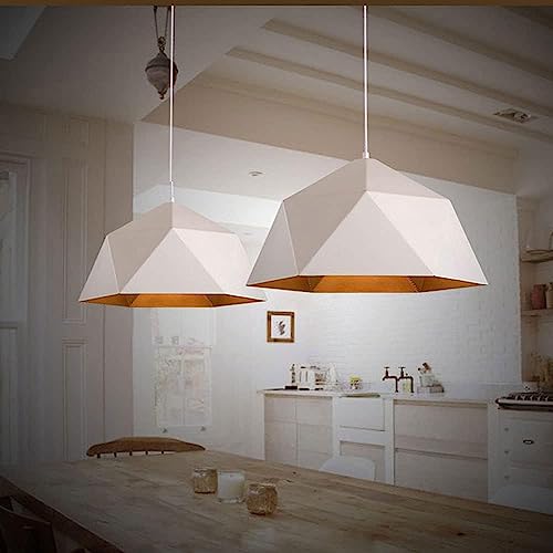 Lampe suspendue diamant nordique blanche avec douille E27