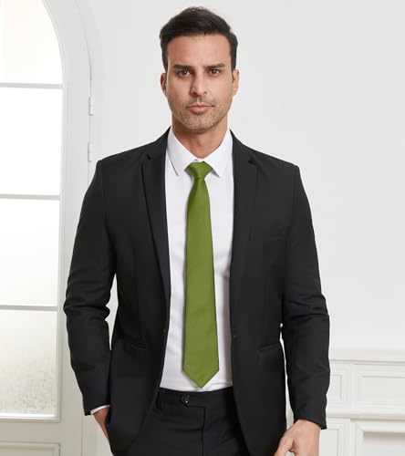 Image of DecTwig Men's Ties Solid Color Formal Neckties 3.15 inch (8CM) Black Ties For Men