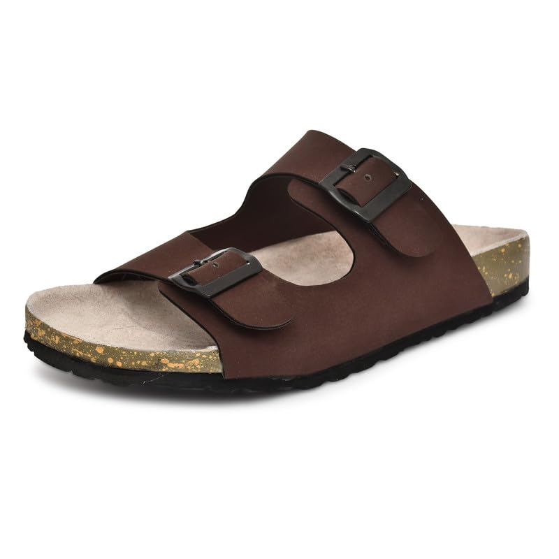 qhan Men's Comfort Slip-On Sandals with Adjustable Buckle Straps – Open Toe Casual Slides for Indoor & Outdoor Wear-picture-22