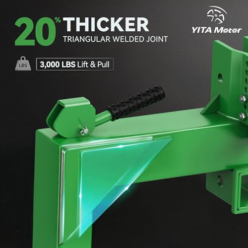 Image of YITAMOTOR 3 Point Quick Hitch with Upgrade Versatile Adapter & 2 inch Receiver for Category 1 Tractors, 3000 lbs 3-Pt Trailer Hitch Attachment with 5 Level Adjustable Bolt (Green)