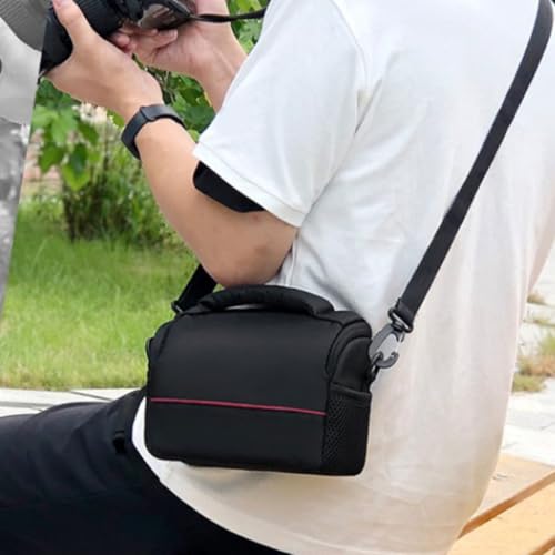 Bolso negro de nylon para cámara digital con protección acolchada antishock 5