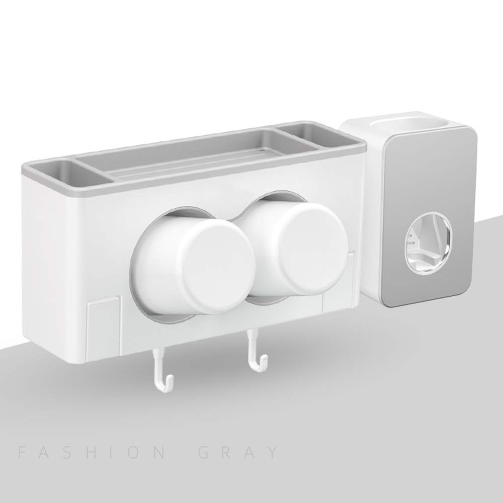 JIANSH Home Wall Suction Toothpaste Automatic Squeezer Creative Couple Toothbrush Holder Bathroom Multifunctional Washing Rack