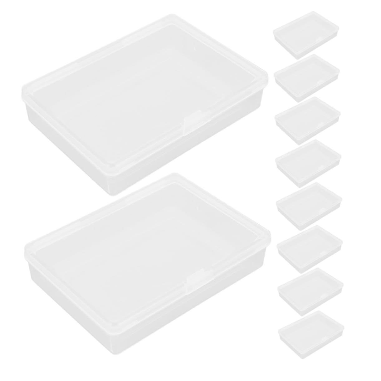 12pezzi Scatola Carte Plastica Trasparente Con Incernierato Scatola Rettangolare Per Riporre Carte Da Gioco Perline Gioielli e Articoli Artigianali