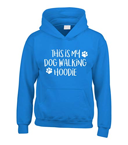 Sweat à capuche unisexe bleu enfant 7-8 ans vêtement outdoor imprimé chien