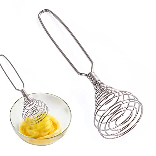 JINGLING Fouets à Ressort | Fil Fouet Crème Batteur À Oeufs Sauce Mélangeur À Main | Cuisine pour mélanger la Sauce épaisse, Fouet à Main en en Acier...