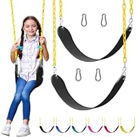 Pack of 2 Swing Seat Replacement Kit with Heavy Duty Chains - Backyard Swingset Playground Accessories for Kids