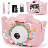 SWEETY DOLLY キッズカメラ 子供用 カメラ トイカメラ デジタルカメラ 女の子 男の子 おもちゃ 3 4 5 6 7 8 9 10 11 12歳 誕生日 プレゼント クリスマス 子供の日 お正月 贈り物 32GB メモリーカード スマホ転送 1080P HD 動画 デュアルレンズ USB充電 日本語取扱説明書 (ピンク)