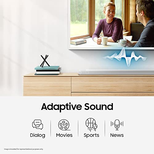 Image of Samsung Q-Symphony Soundbar (HW-Q600B /XL), USB, Bluetooth with 3.1.2 Channel, Wireless Subwoofer, and 2 Up-Firing Speakers, Dolby Atmos Music (Black)