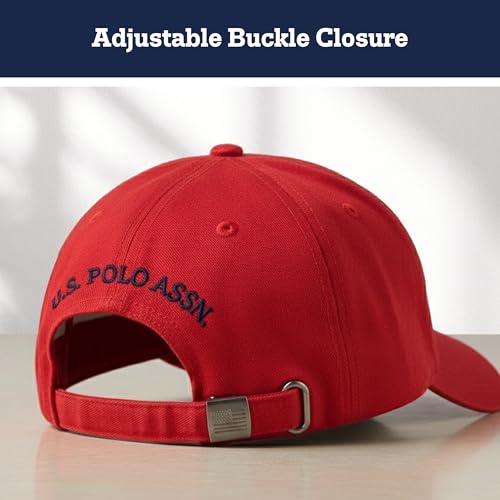 Image of U.S. Polo Assn. Baseball Cap, 100% Cotton Adjustable Dad Hat with Small Pony Logo