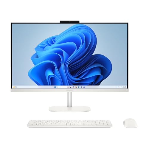 Image of HP OmniStudio 27 inch All-in-One Desktop PC, FHD Touchscreen, Intel Core 5 210H, 16 GB RAM, 512 GB SSD, Intel Graphics, Windows 11 Home, Cotton White, 27-cu0180 (2026)