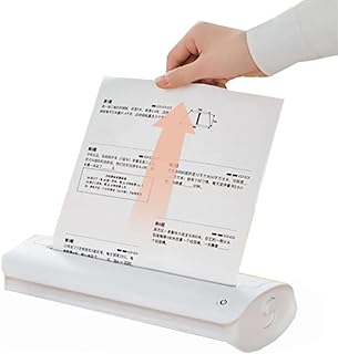 Wireless Portable Printer, Mobile Phone Bluetooth Mini Thermal Printer Inkless, Support A4 Paper Size and 4 Inch (111mm) Thermal Paper, for Travel, Mobile Office, School, Home