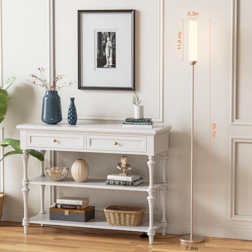 Image of Ambimall LED Floor Lamp with Remote Control, 65 inch Standing lamp with Stepless Adjustable 3000K-6500K Colors & 30-100% Brightness, Foot Switch(Champagne Gold) (Pack of 2)