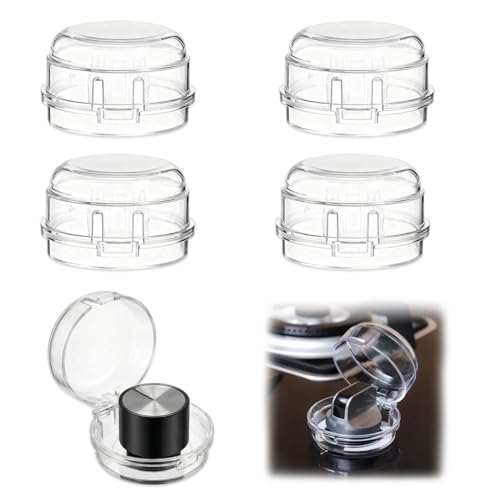 YIPFEN 4 PCS Boutons de Sécurité pour Cuisinière, Protection Enfant pour Boutons Rotatifs, Sécurité Four (Ø 4,2 cm, Hauteur 4 cm)