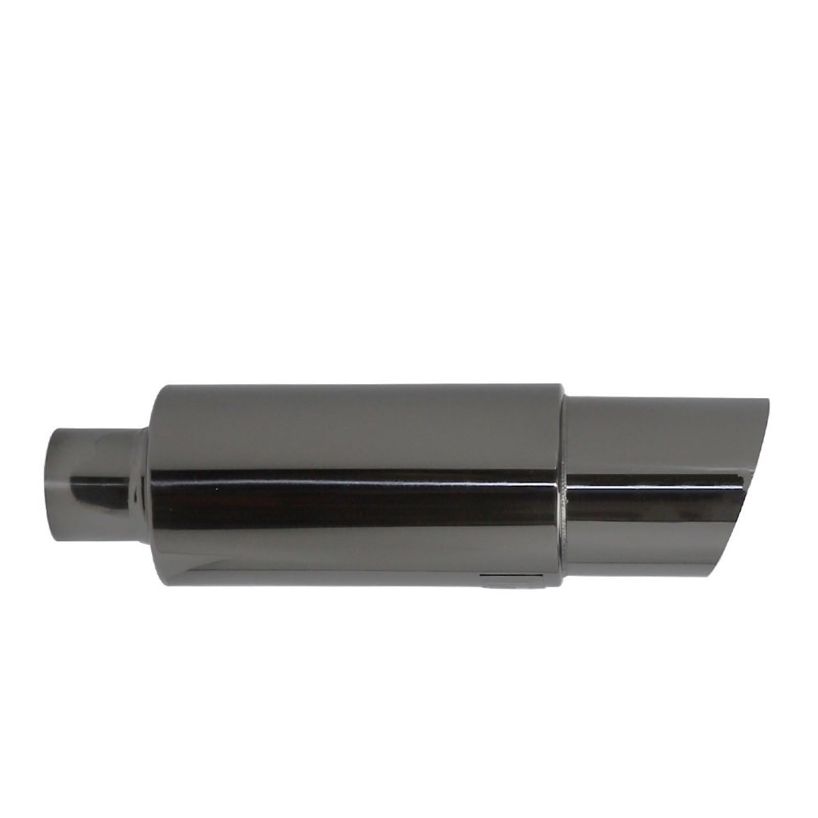 Tłumik Samochodowy Rura wydechowa samochodu ze stali nierdzewnej prosty bęben tłumik rura uniwersalny OD 51 57 63mm wylot 89mm długość 370mm(002-Titanium-63MM)