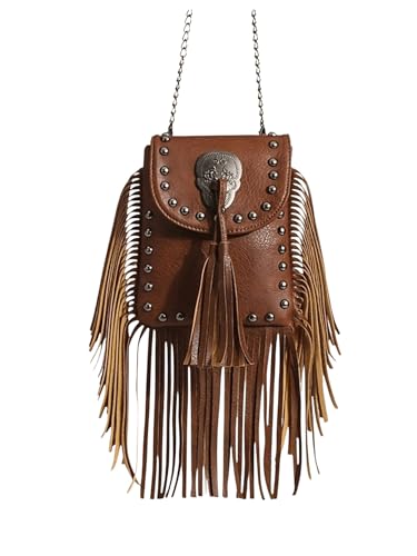 Image of Verdusa Women's Western Country Cowgirl Bag Fringe Crossbody Bags Boho Tassel Messenger Bags Casual Purses