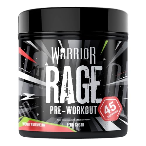 Warrior Rage - Pre-workout Powder - 392g - Energy Drink Supplement with Vitamin C, Beta Alanine and Creatine Gluconate - 45 Servings (Wicked Watermelon)