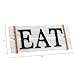 Barnyard Designs Eat Wood Wall Art Sign, Rustic Primitive Farmhouse Country Kitchen and Home Wall Decor, White/Black, 17