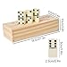 VMRUXAW Dominos Set for Adults with Wood Box - Tile Dot Dominoes Games Set ，Classic Dominoes Set, 28 Tiles, Natural Wood and Ivory, Wooden Box Storage, Ages 6+