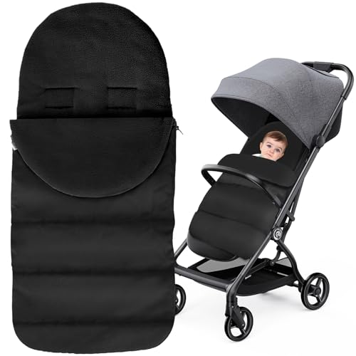 Footmuff Cosy Toes for Pram Pushchair Footmuff Windproof Pram Footmuff Universal Baby Sleeping Bag for Pushchairs Strollers Prams Buggy (Black)