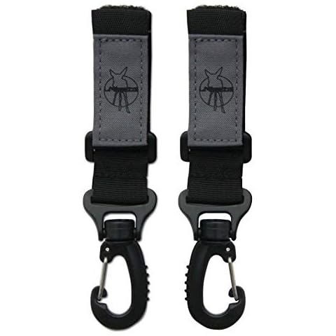LÄSSIG Kinderwagenbefestigung (2 Stk.) Klettverschluss Haken Kinderwagenhaken Einkaufshaken Kunstoff/Stroller Hooks, schwarz | 2 Stück (1er Pack) Cover