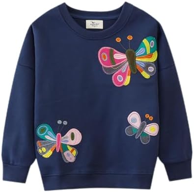 WINZIK Toddler Sweatshirt Kids Baby Girls Christmas Sweatshirt Crewneck Pullover Long Sleeve Sweatshirts 1-7 Years
