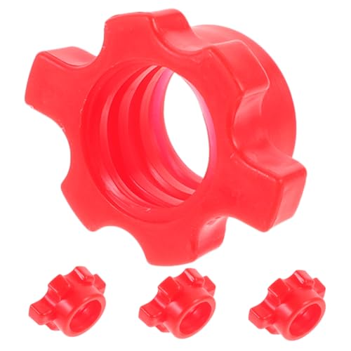 KOMBIUDA 4pcs Barbell Clamp Barbell Nuts for Home Gym Secure Weightlifting Fastening Collars Strong Grip for Workouts Compatible