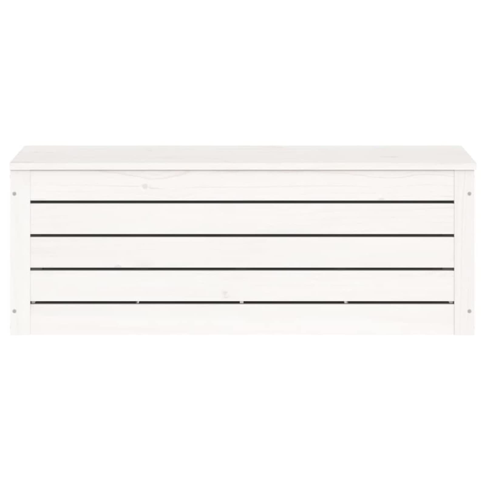 Contenitore Portaoggetti Bianco 89x36,5x33cm Massello di Pino,Baule da Giardino Impermeabile,Cassapanca Contenitore da Esterno