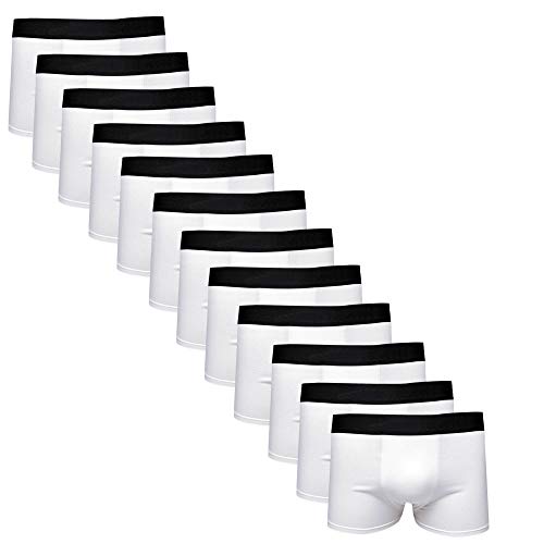 Cueca Infantil Boxer Kit 12 Peças Algodão Cor:Branco;Tamanho:P