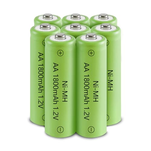 GENYESTAR Rechargeable AA Battery NIMH 1.2V Double A 1800mAh High Capacity AA Batteries Replacement for Solar Lights Lantern Household Devices, 8 Pack