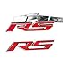 HUAYT Emblema laterale 3D Red RS per griglia anteriore e bagagliaio posteriore auto, logo compatibile con Chevy Camaro GM Series Racing Sport Decorazioni (griglia rossa+posteriore)