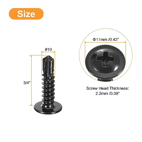 Tornillos autorroscantes Phillips #10x3/4 50 piezas acero miniatura 2