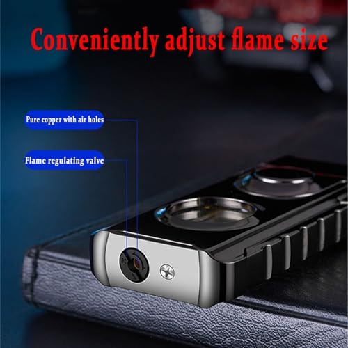 Encendedor Jet Dual Flame a prueba de viento plateado miniatura 4