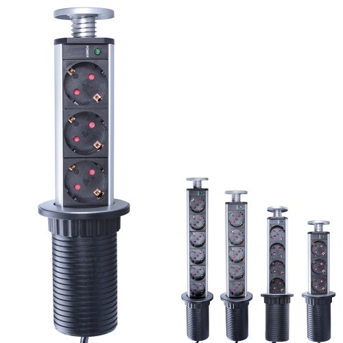 Preisvergleich Produktbild versenkbare Steckdosenleiste Steckdosenleiste mit 3 Steckdosen