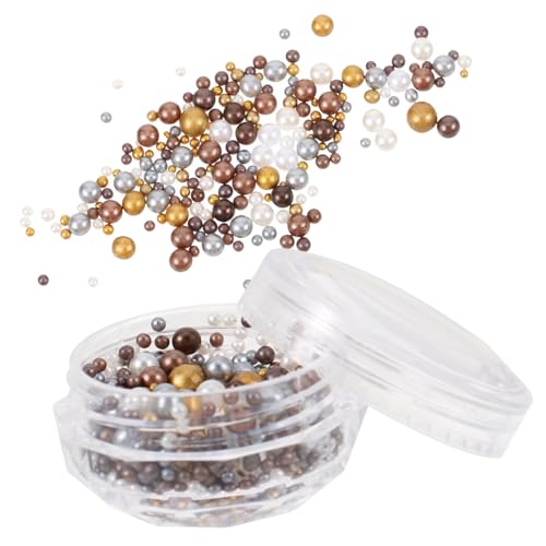 IWOWHERO Box of Nail Charms Round Nail Art Pearls for Decor for Manicure Festive Occasions