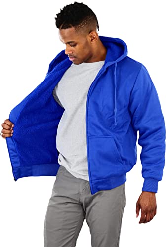 Image of ToBeInStyle Men's Polar Fleece Long Sleeve Zip Up Kangaroo Pocket Cold Weather Hoodie Jacket