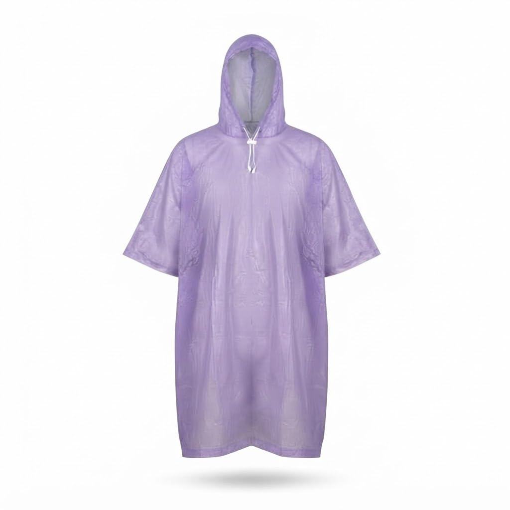 Waterproof Rain Poncho for Men & Women, Lightweight Hooded Raincoat with Adjustable Drawstring, Reusable Portable Polyester Rainwear for Bike Riding, Travel, Hiking & Monsoon Use-image-9