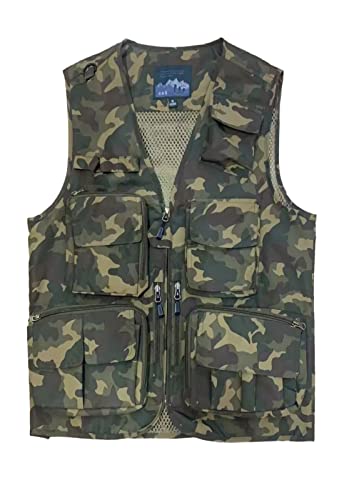 Image of Hbufnha Outdoor Fishing Hunting Vest Multi Pockets Work Cargo Jacket