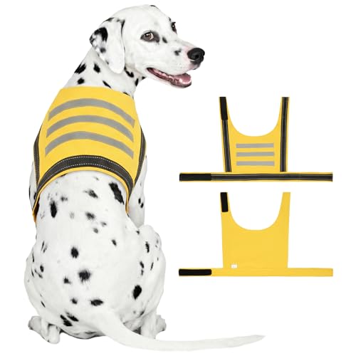 Gilet de sécurité réfléchissant pour chien jaune taille L